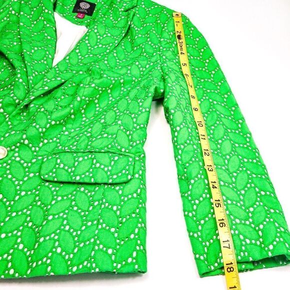 Vince Camuto Spring Green Eyelet Lace Suit Jacket Sz 0 - Picture 12 of 14